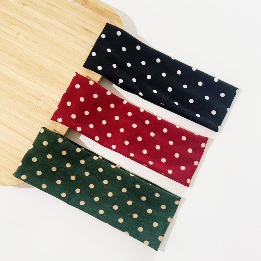 Yoga Fitness Band - Bandeau Rétro Ajustable à Pois, Élastique