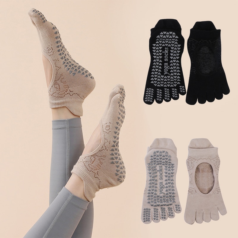 Yoga Fitness Girl - Chaussettes de yoga coordonnantes à cinq