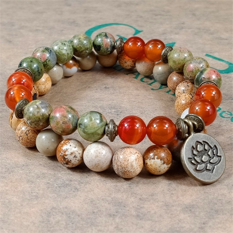 J-Yoga Fitness - Breloque pierre poignet Mala guérison cristal
