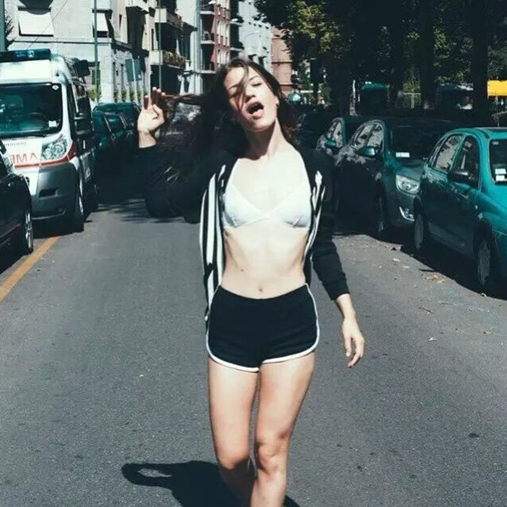 Yoga Fitness Girl - Shorts de sport en coton noir